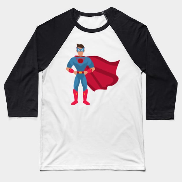 Super man charecter Baseball T-Shirt by RubyCollection